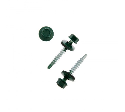 Саморез КР св. 4,8х35 RAL-6005 (тёмно-зеленый) (250 шт) - ведро ( 1,478 кг)  127874  Tech-KREP