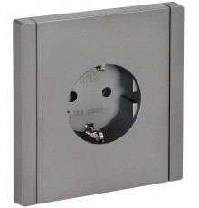 FORTE&PIANO Розетка с заземлением безвинтовое крепление 16А FP514 сталь  FP-R11-16-1-K46  IEK