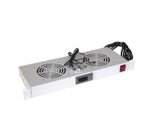 19" Вентиляторный модуль с термостатом 1U с 2-мя вентиляторами  04-2604  REXANT