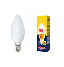 Лампа светодиодная LED-C37-11W/WW/E14/FR/NR LED. "свеча", матовая. Серия Norma. 3000K  UL-00003812  Volpe