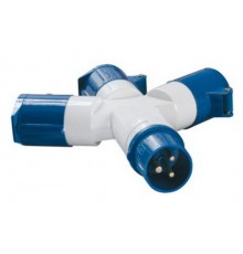 Адаптер трехлучевой 1013 2Р+РЕ 16А 250В IP44 АП-102   26081DEK  DEKraft