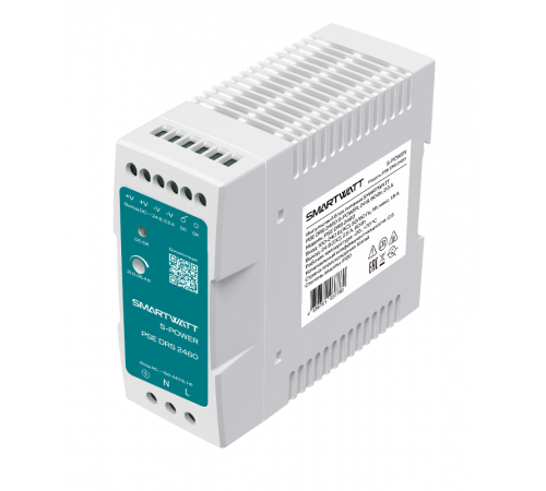 Блок питания импульсный SMARTWATT PSE DRS 2460 S-POWER, 24 В, 60 Вт, 2,5 А  4512020450017  SMARTWATT