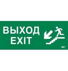 Этикетка самокл. 330х140мм "Выход/лест. вниз/фигура"  LPC10-1-33-14-VLVNF  IEK