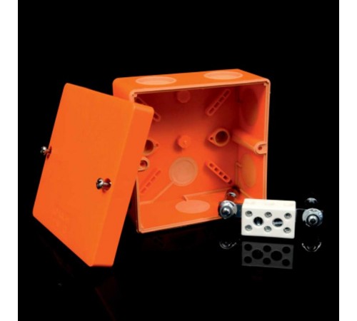 Коробка огнестойкая Е90, 101х101х62, IP66, с керамическим клеммником 3x1,5-10 мм2 KSK 100 (PO10J)  KSK 100_PO10J  Kopos