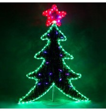 Фигура световая  "Ёлка на подставке" LT061  , дюралайт 24 диодов /м, 8м, 111*87 см, IP44  26950  Feron