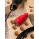 Вилка красная каучуковая прямая 230В 2P+PE 16A IP44 PRO  RPS-011-16-230-44-rr  EKF