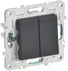 SKANDY Выключатель 2-клавишный 10А SK-V04T титан  SK-V20-0-10-K48  IEK