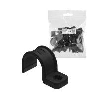 Крепеж-скоба для трубы 32 мм односторонняя для прямого монтажа (20 шт.) черная  SQ0405-6115  TDM