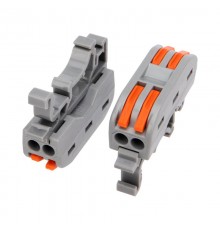 Клемма СМК 222-422D проходная 2-полюсная, с креплением на DIN-рейку (0,08-4 мм), серая (5 шт./уп.)  07-5239-05  REXANT