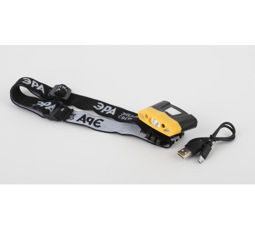 Фонарь налобный GA-804  серия "Практик" 3Вт led + 2 SMD, 3,7 V Li аккум, сенсорное включение   Б0036605  ЭРА