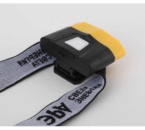 Фонарь налобный GA-804  серия "Практик" 3Вт led + 2 SMD, 3,7 V Li аккум, сенсорное включение   Б0036605  ЭРА