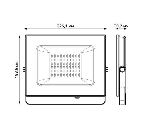 Прожектор светодиодный 70W 4450lm IP65 3000К черный  613527170  Gauss