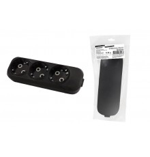 Колодка розеточная 3 гнезда 2П+3 16А 250В черная серии "Народная"  SQ1806-0426  TDM