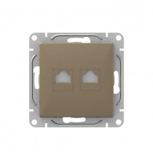 Механизм розетки RJ45 - 2шт, (cat5), шампань Эпика  UP1-SOC-2RJ45-5 EKF