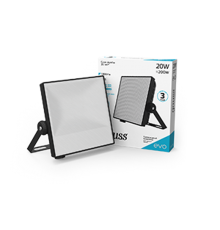 Прожектор светодиодный EVO 20W 1800 lm IP65 6500К, IK07, черный 1/30  687511320  Gauss