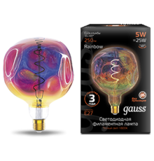 Лампа светодиодная LED Filament Rainbow Spiral G150CR 5W E27 250lm 1800K 1/6  1007802103  Gauss
