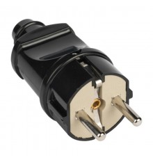 Вилка прямая с/з черн. 16А 250В EKF PROxima  AVP16-30  EKF