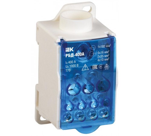 Блок распределительный на DIN-рейку РБД-400А  RBD-400  IEK