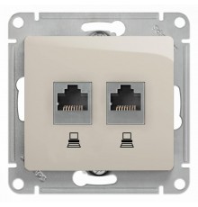 Glossa Молочный Розетка 2-ая компьютерная RJ45+RJ45, кат.5E  GSL000985KK  SE