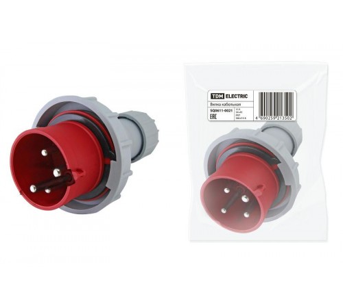 Вилка кабельная IP67 16А 3Р+РЕ 380В  SQ0611-0021  TDM