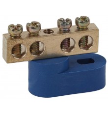 Шина N "ноль" на одном угловом изоляторе ШНИ-6х9-4-У1-Синий (10/250/25000) NO-222-95-1  Б0044144  ЭРА