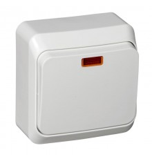 Этюд Белый О/У Переключатель 1-клавишный с подсветкой  BA10-007B  SE