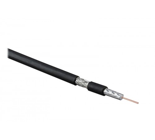COAX-RG6-500 Кабель коаксиальный RG-6, 75 Ом (ТВ, SAT, CATV), жила - 18 AWG (1.02 mm, омедненная сталь), PVC(бухта 500 м)  49031  Hyperline