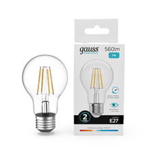 Лампа светодиодная   Filament Elementary А60 7W 560lm 4100К Е27 LED 1/10/50  22227  Gauss